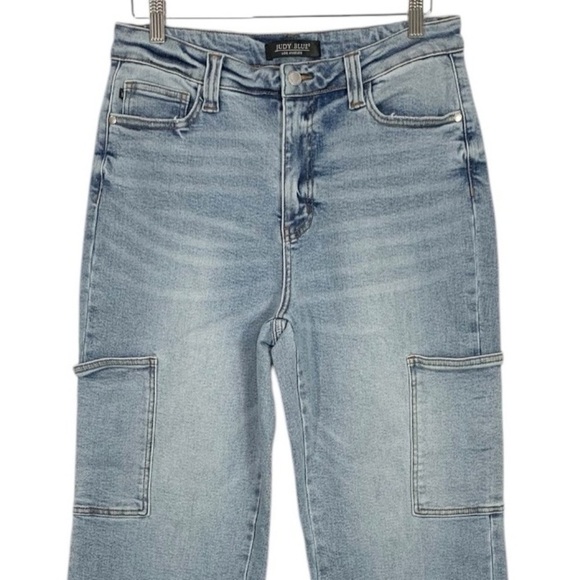 Judy Blue High RIse Stretch Denim Wide leg Cargo Jeans Size 31 - Picture 6 of 11